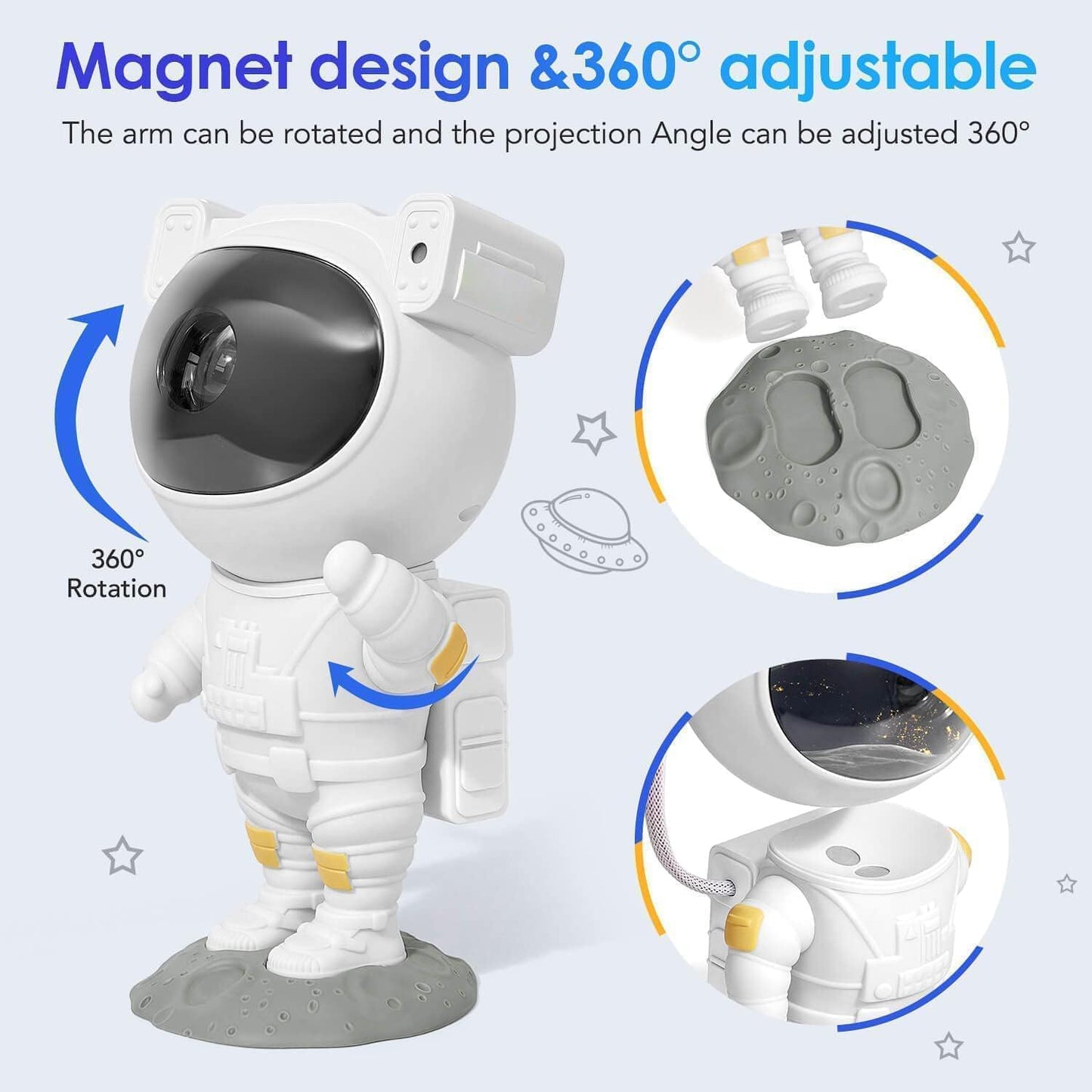 Remote control DesiDiya Galaxy projector in action