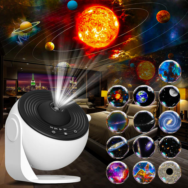 FlyLily 13-in-1 Galaxy Projector Lamp glowing