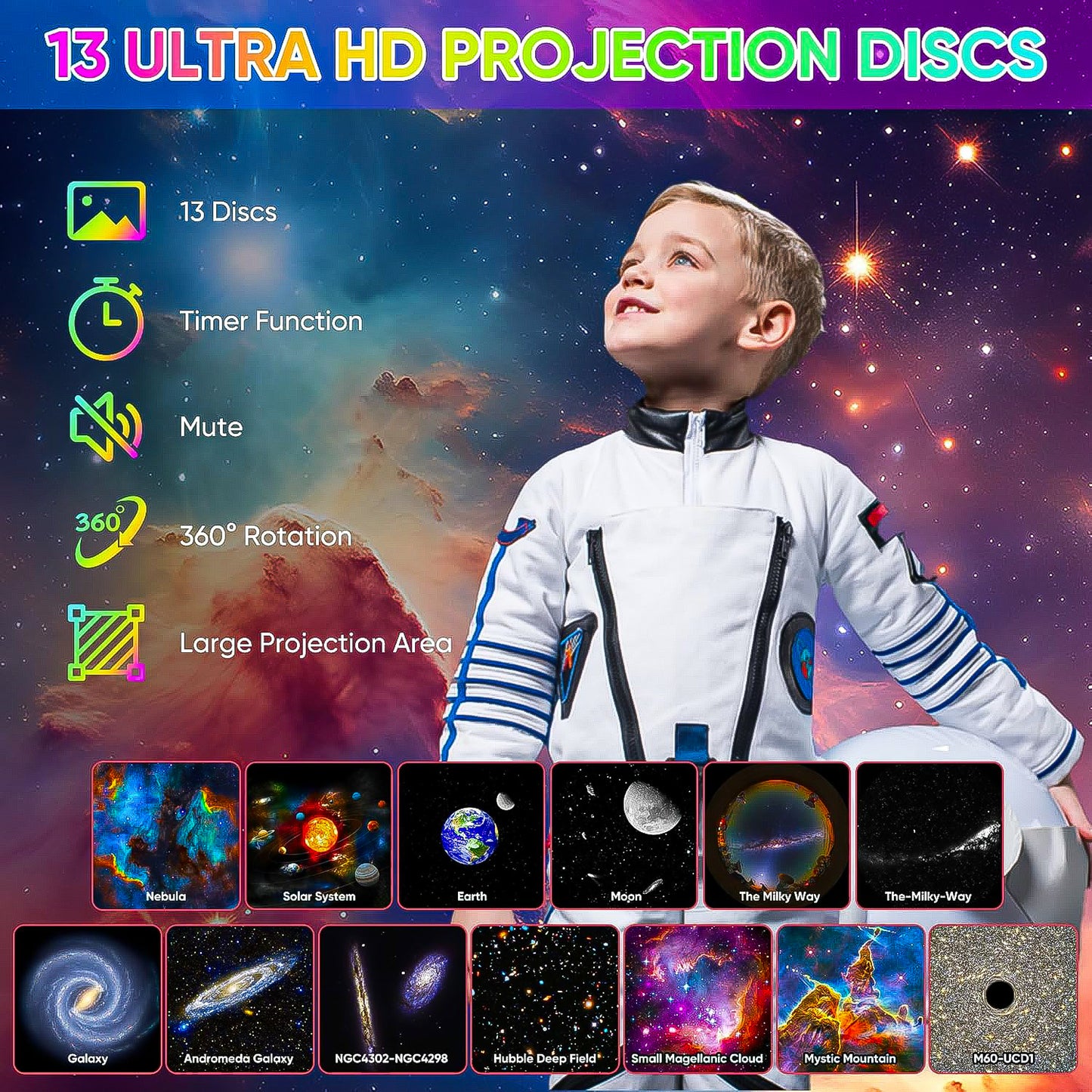 Nebula star effect from FlyLily projector on ceiling